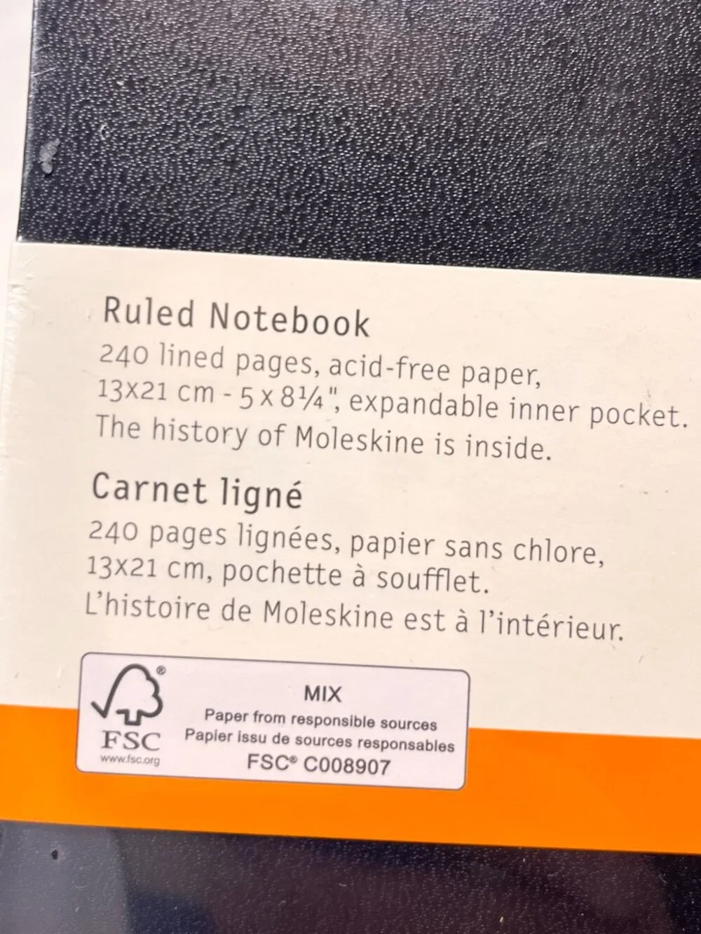 NEW ~ Moleskine Classic RULED NOTEBOOK Hard Cover [5